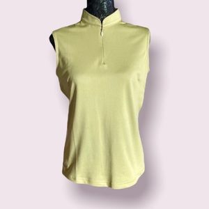 Adidas Clima Cool Green Sleeveless Shirt with White Stripe Down Side